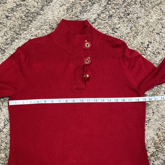 Lauren Ralph Lauren mock neck long sleeve 100% cotton sweater red size large - Picture 9 of 11